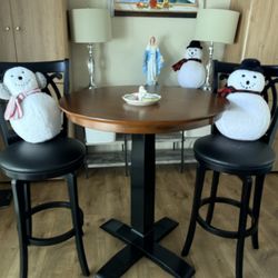 $50 Cocktail Table And 2 Swivel Chairs Counter Height Set