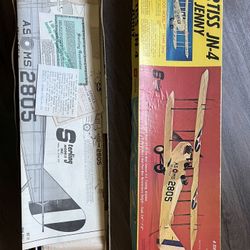 Vintage Curtiss JN-4 Jenny Balsa Wood Model Kit 