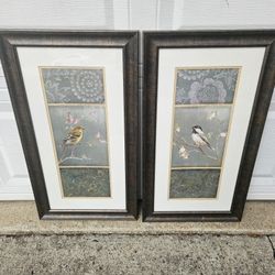 Wall Art Framed Bird Prints Set Of 2