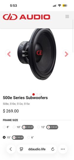 DD Audio 515e Series Subwoofer D2