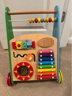 Wooden Push and Pull Walker Activity Center