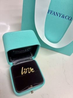 Tiffany & Co. Paloma's Graffiti Love Ring Yellow Gold Size 7
