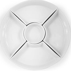 13 inch Porcelain Divided Serving Platter or Dish with Removable Sections