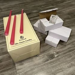 Elegant Hot Pink Candle Set with Glass Holders – Limited 30-Piece Bundle