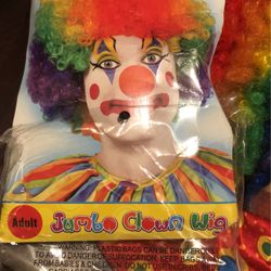 Halloween Clown Wig Nose And Tie