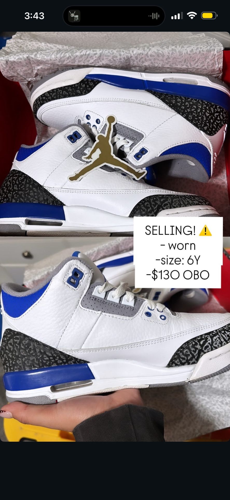 Air Jordan White/Racer Blue Black 