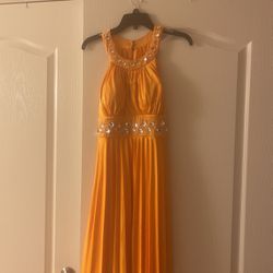Formal Orange Long 2 Pcs Dress