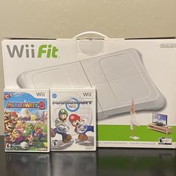 Nintendo Wii MarioKart/ Mario Party And Wii Fit Board Bundle 