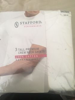 3 White Crew Neck Shirts