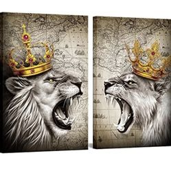 King Lion Queen lioness Portrait