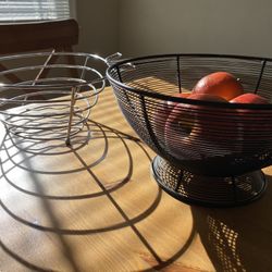 2 Fruit Bowls With Faux Apples