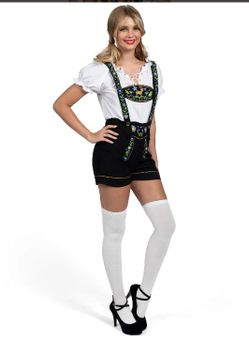 Adult German Lederhosen Costume Halloween German Oktoberfest Beer Girl Costume Set for Adult Size L. 