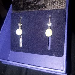 Tiffany & Co. Olive Leaf Drops Earings Ag925 W/Pearls