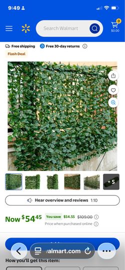 Artificial faux leaf privacy leaf hedge