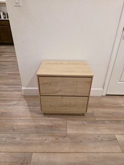 2-Drawer Nightstand Light Wood Finish