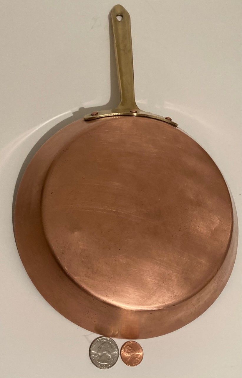 Vintage Copper and Brass Frying Pan, Sauce Pan, 14 1/2" Long and 8" Pan Size, Made in Portugal, Quality, Eva Design, Cooking Pan, Kitchen Decor