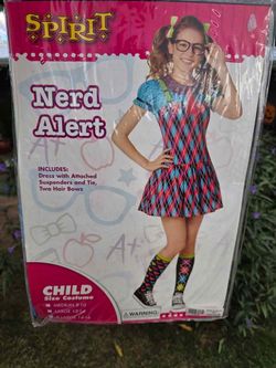 Nerd Alert girls halloween Costume XL 14-16