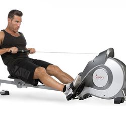 Sunny Health & Fitness Magnetic Rowing Machine with Extended Slide Rail