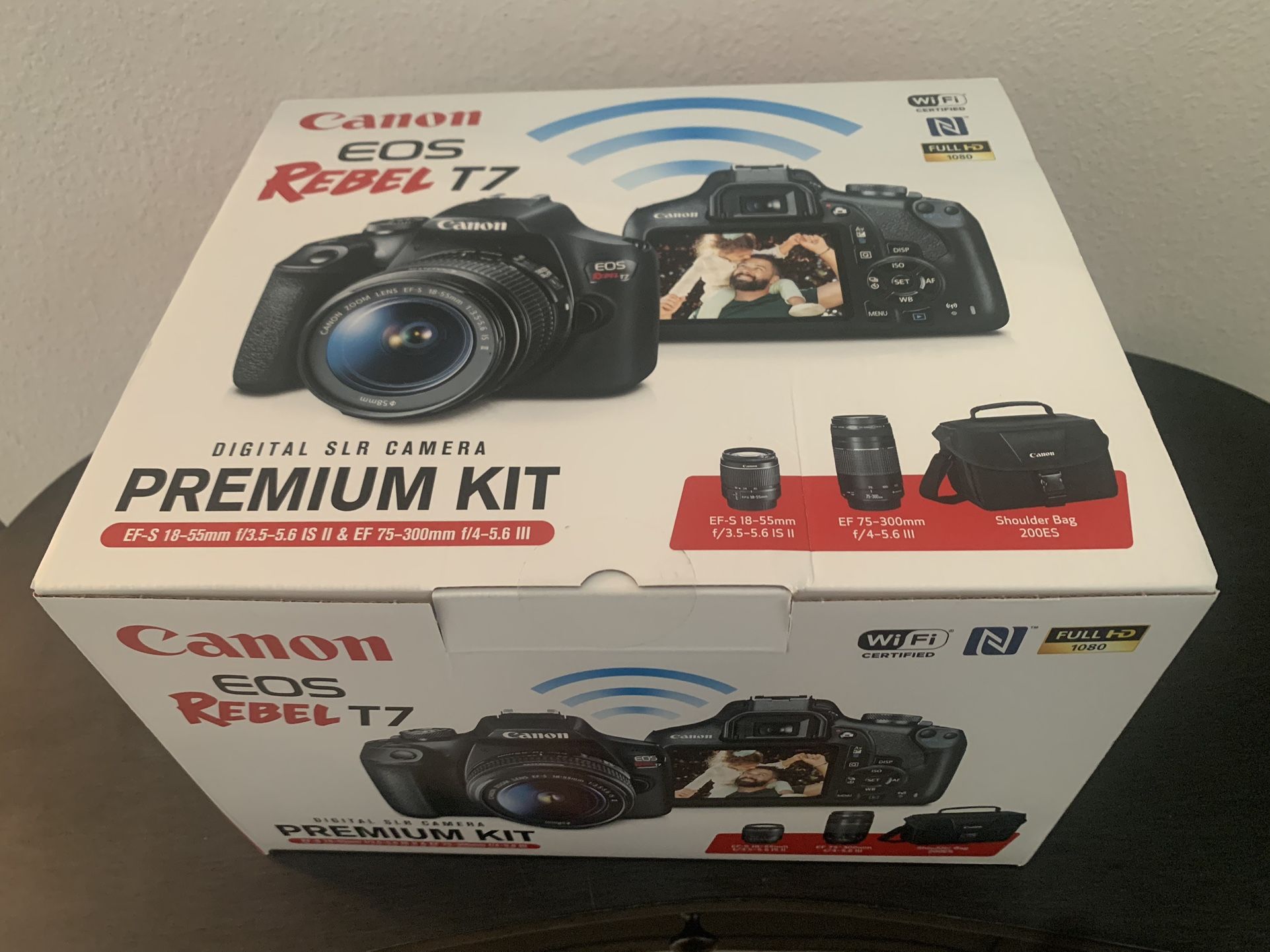 Brand New Sealed Box Cannon EOS Rebel T7 Camera With 2 Lens Kit And Bag