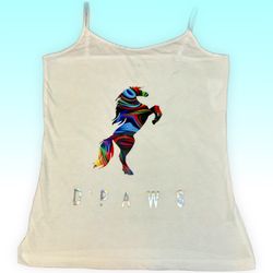 White Cami Tank With Horse Design