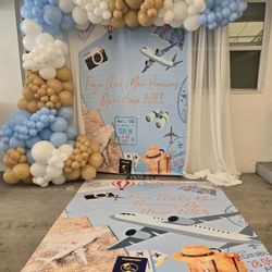 Backdrop And Floor Banner And Balloon 