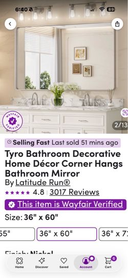 60”bathroom mirror new in box