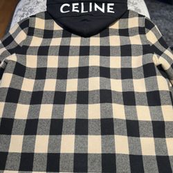 CELINE Hooded Check Overshirt