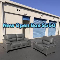 Free Local Drop Off New Open Box 📦 Faux Leather Couch Set Great Quality 