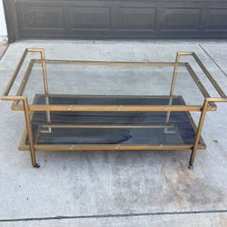 Gold glass coffee table-REDUCED!