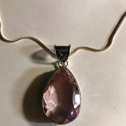 Kunzite 925 Sterling Silver Necklace