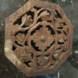 Hand Carved Wooden Trivet