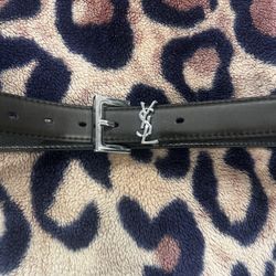 Black Leather YSL Belt