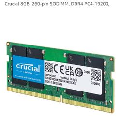 Crucial 8GB, 260-pin SODIMM, DDR4