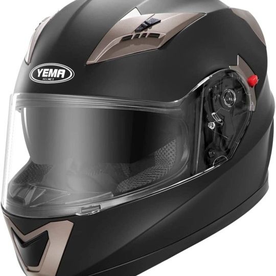 bluetooth motorcycle helmet with speakers blue 1Storm Motorcycle Full Face Flip up Dual Visor Helmet + Spoiler + Motorcycle Bluetooth Headset: HJK316 Panther Black + Bluetooth / XL (59-60 cm 23.2/