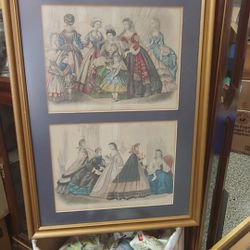 FRAMED GODEY'S FASHIONS
