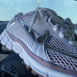 Pink and Silver Nike Vomeros 5s