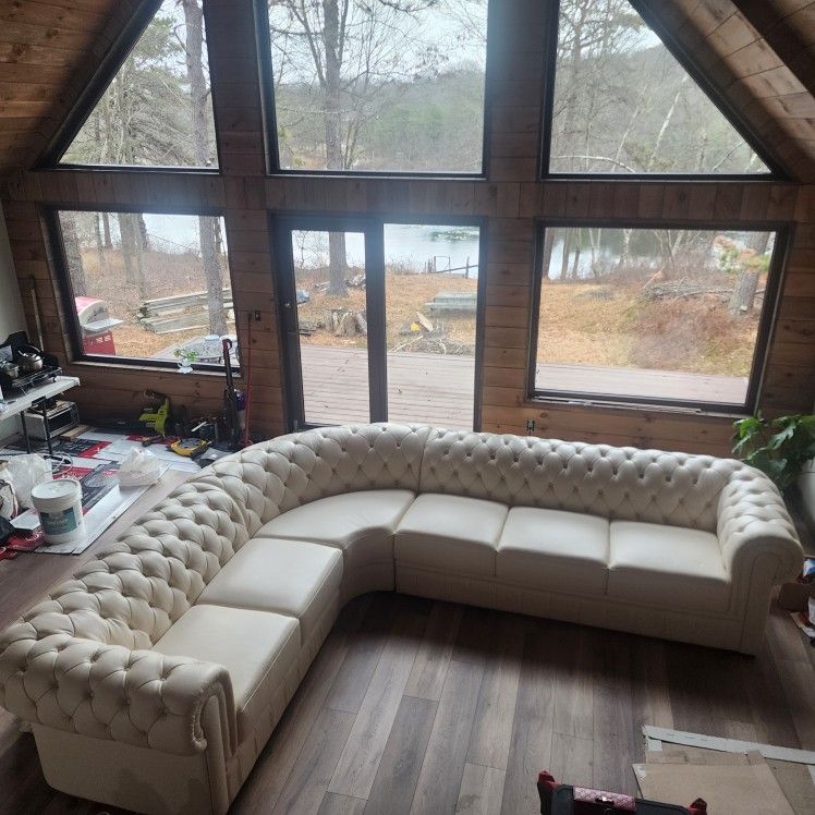 New Italian Genue Leather Sectional Sofa