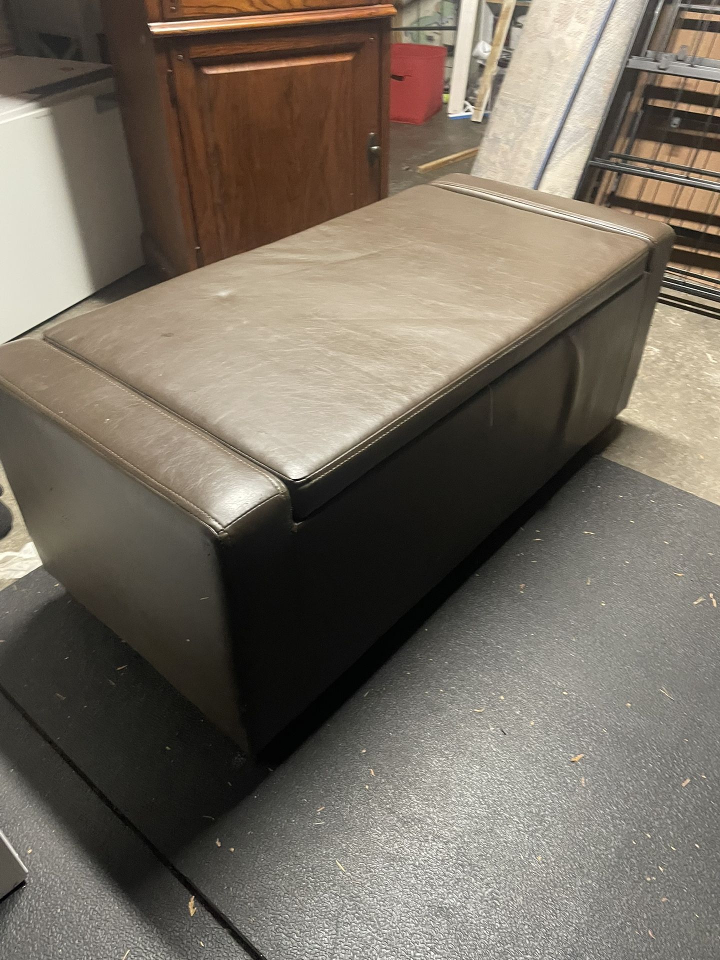 Nice Leather Coffee Table With Storage/ Leather Ottoman With Storage