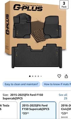 Floor mats for Ford F150 super cab  15-25