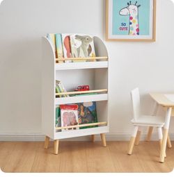 White, Brown MDF Bookcase ( 18.31-in W x 37.4-in H x 8.27-in D ) Finished