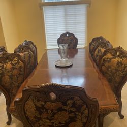 Michael Amini Luxury Dining Room Set – Complete Collection (Table, 8 Chairs, Buffet, Mirror)