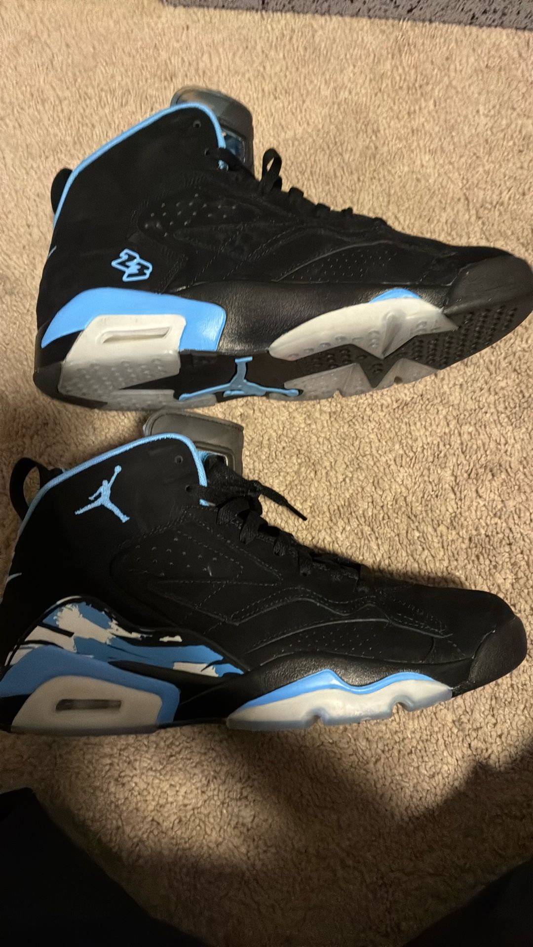 Jordan 6 MVP “Black University Blue”| Barely Worn| Size 10