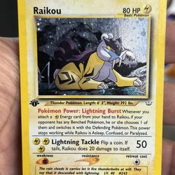 Raikou 13/64  1st Edition Neo Revelation Holo Rare Vintage WOTC Pokemon TCG MP