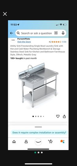 stainless sink laundry kitchen 39 inch