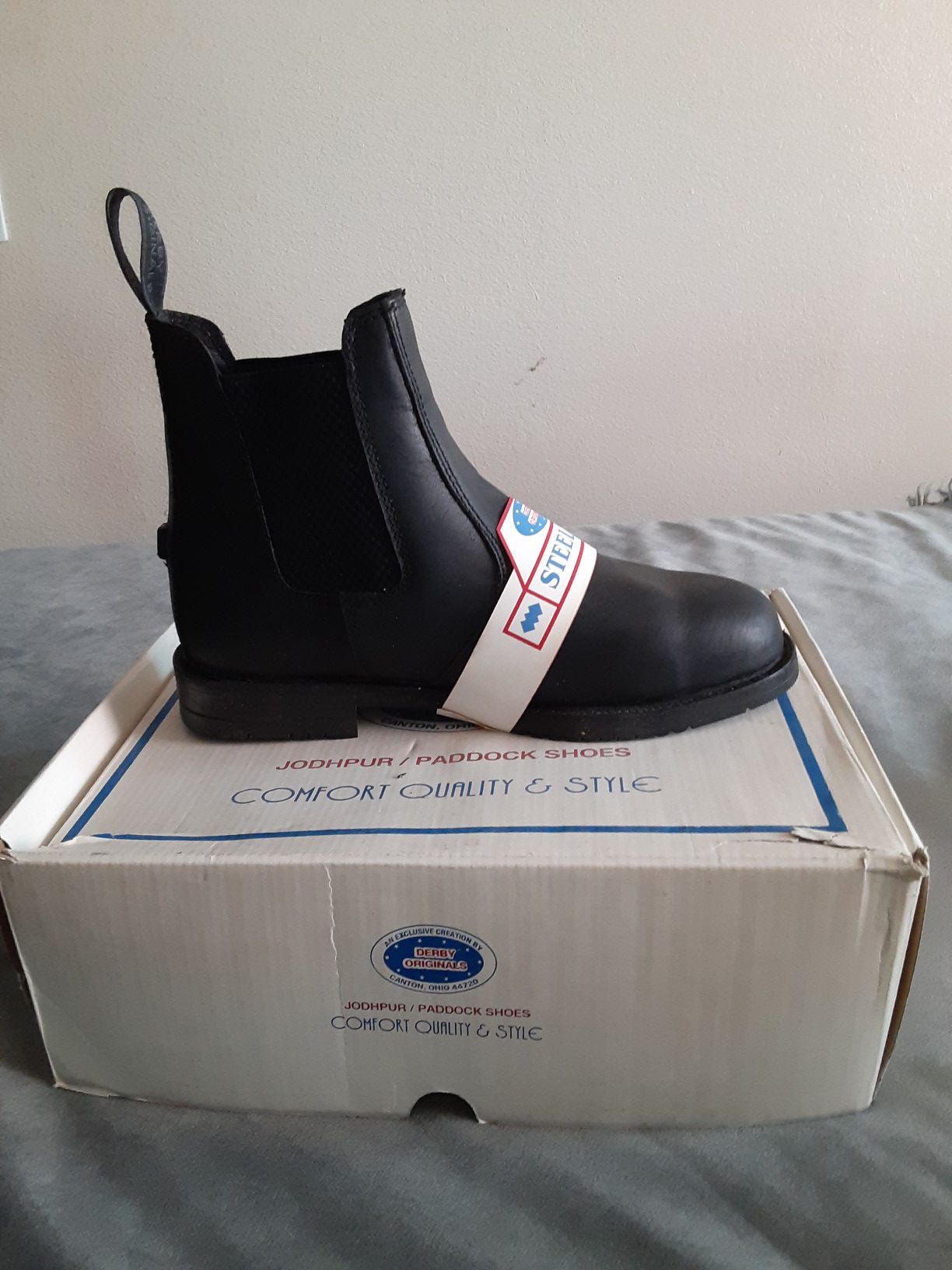 Derby Originals Jodhpur/STEEL-TOE Paddock shoes NEW (women's size 8)