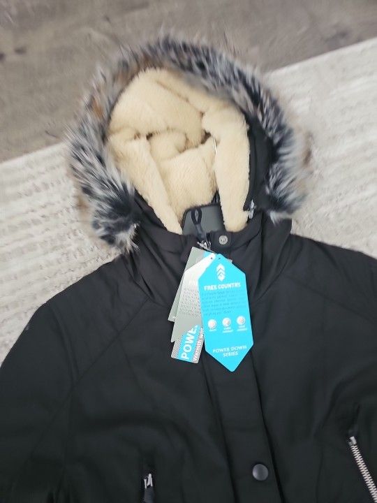 New Free Country Power Down Series BLACK Jacket Women's Sz M