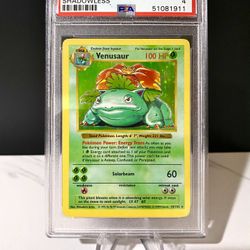 1999 Venusaur Holo Shadowless #15 PSA 4