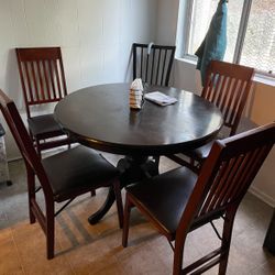 Wood Dining Table + Chairs