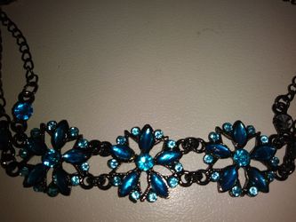 Turquoise Blue Flowered Bracelet