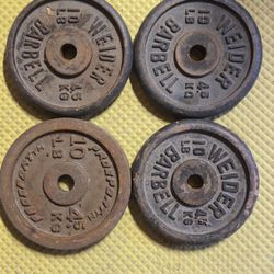 Vintage Barbell Weight Plates 10 Lbs/4.5 Kg